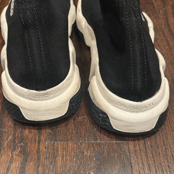 Balenciaga Black and White Sock Sneakers - Picture 6 of 8